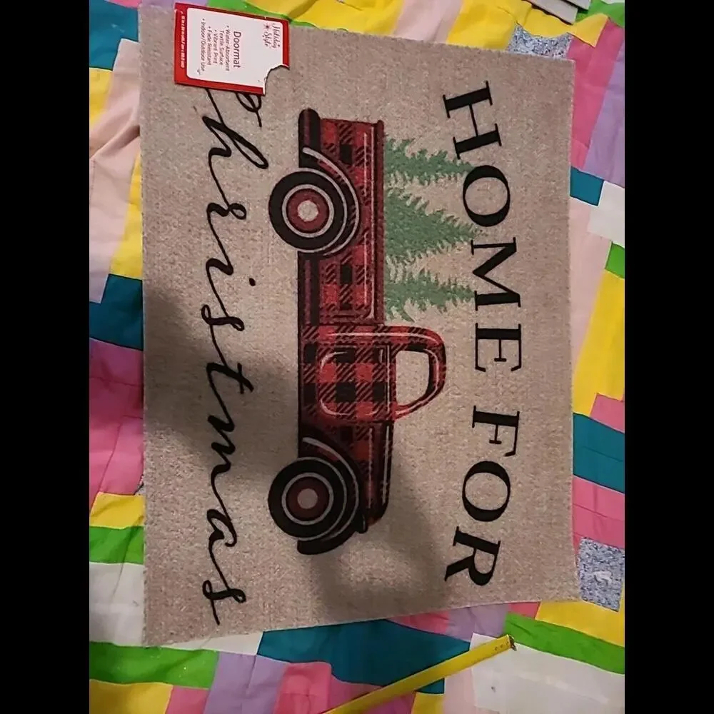 Home For The Holidays Doormat With Truck
